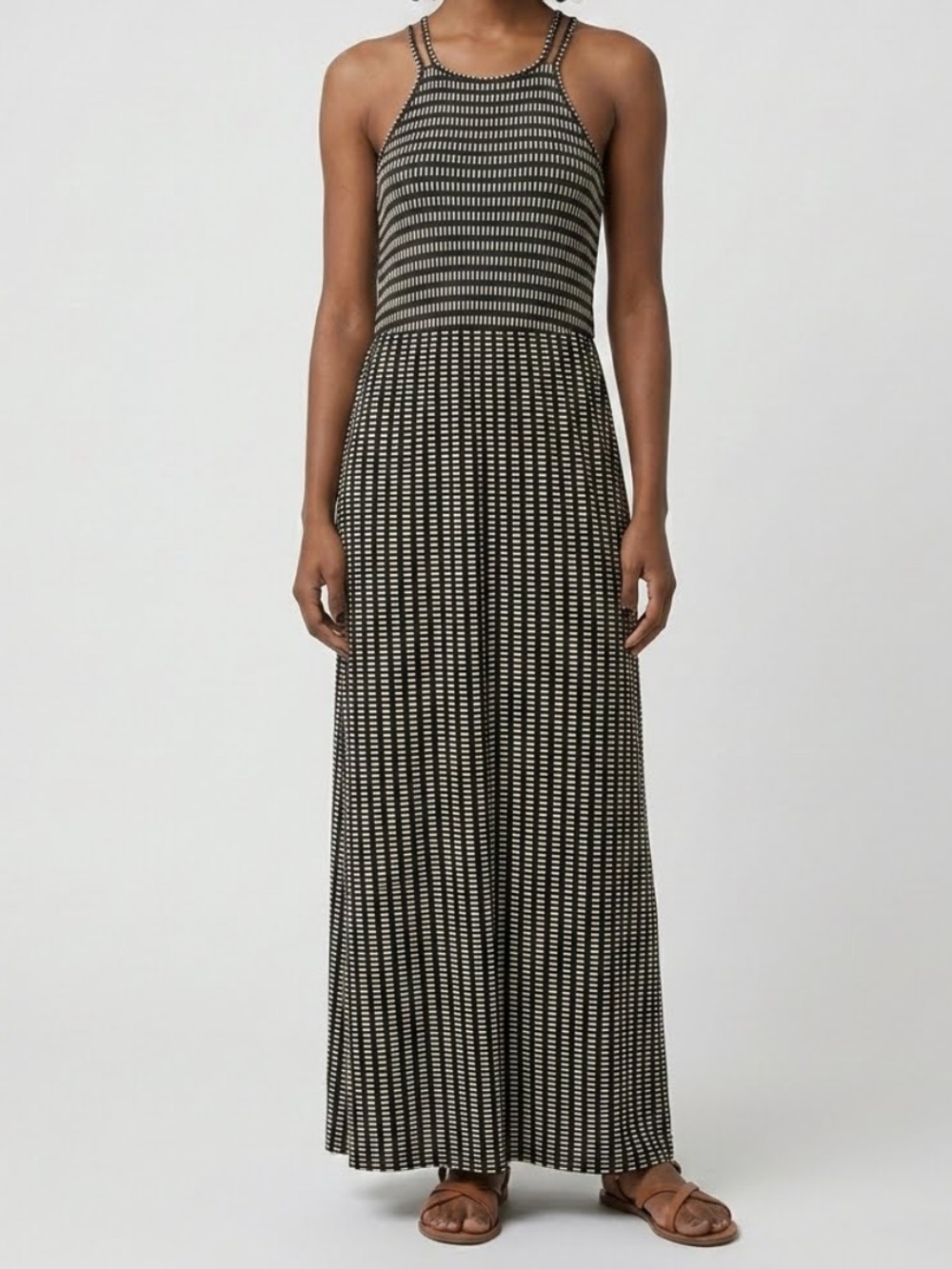 URBAN OUTFITTERS | Caution To The Wind Striped Jersey Maxi Dress Racerback Large